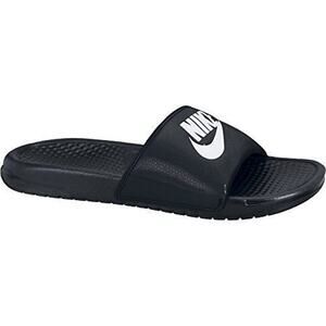 NWT Nike Men's Benassi JDI Slides Athletic Sandal, Black/White Noir/Blanc, 15